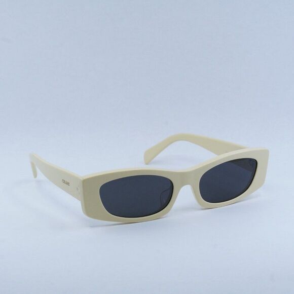 Celine CL40245U 39A Sunglasses Shiny Butter Rectangle Frame, Smoke Lenses - Picture 6 of 13